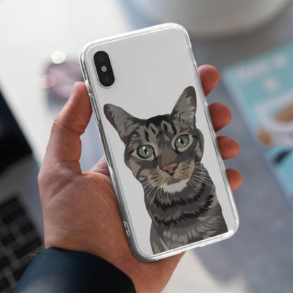 Custom Cat Drawing Clear Case