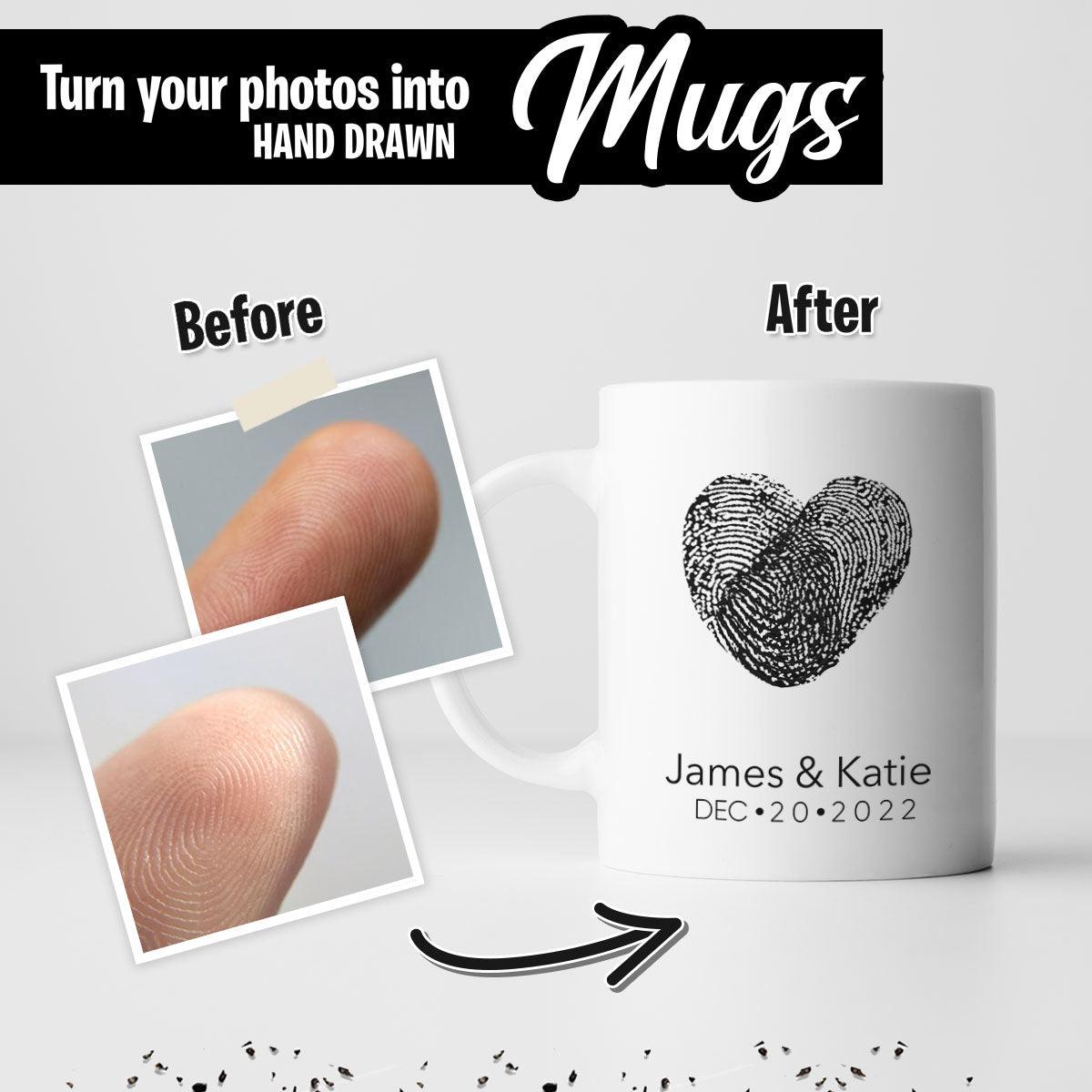 Personalized Couples Fingerprint Mug