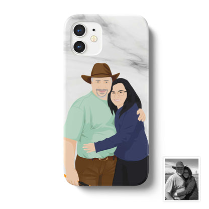 Custom Couple Phone Case - Marble Print