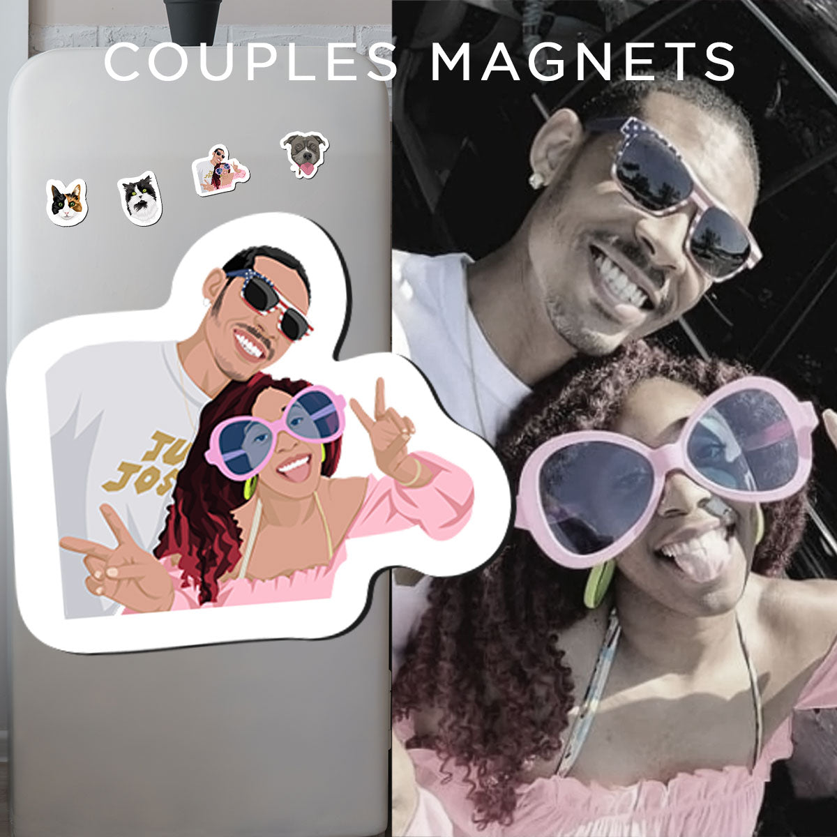 Custom Couple Fridge Magnets