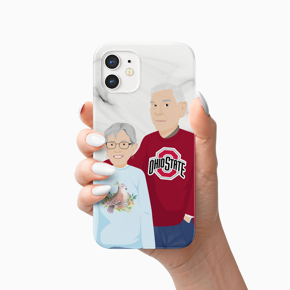 Custom Couple Phone Case - Marble Print