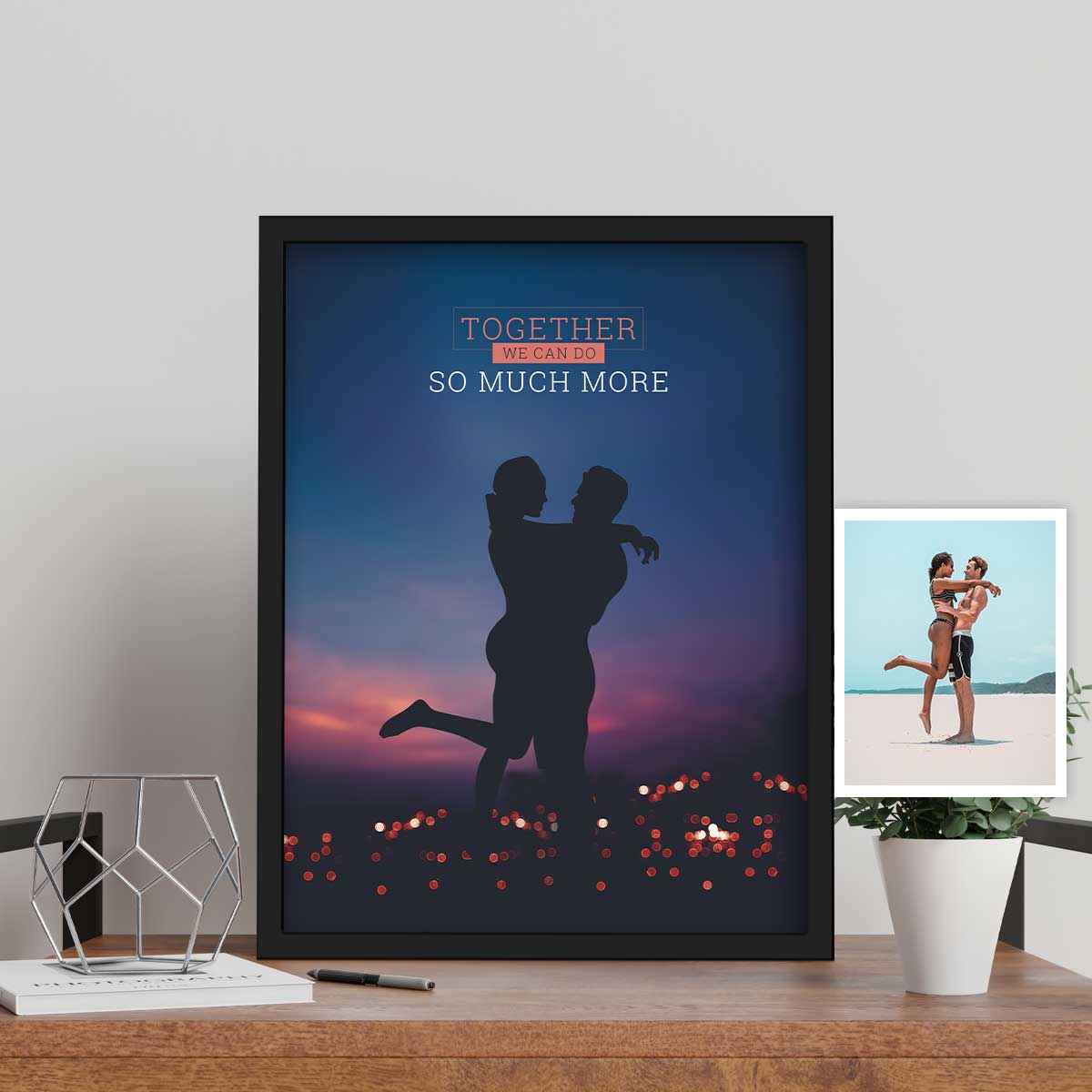 Personalized Couple Shadow Portrait - City Night