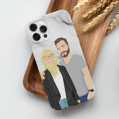 Custom Couple Phone Case - Marble Print