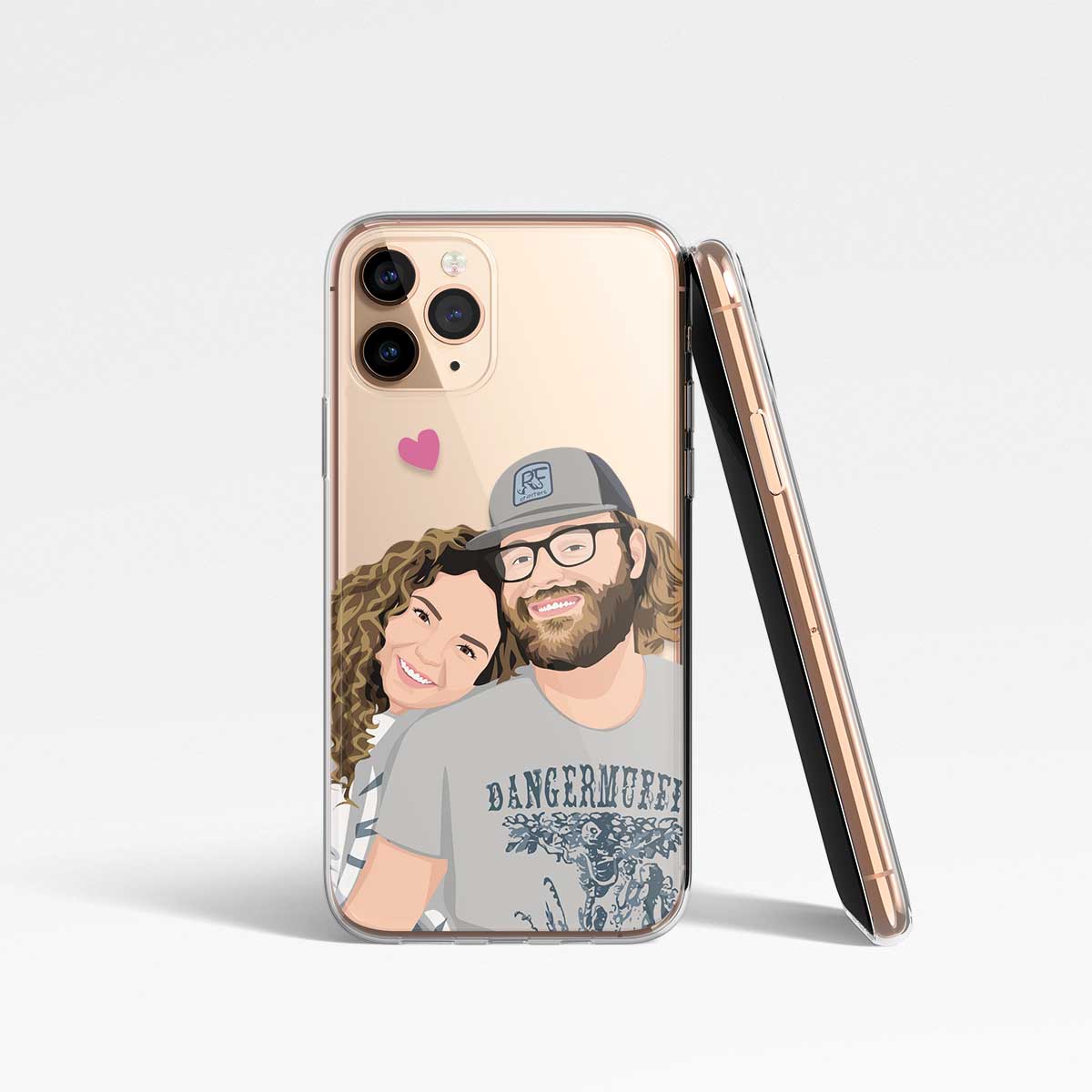 Couple Drawing Clear Case