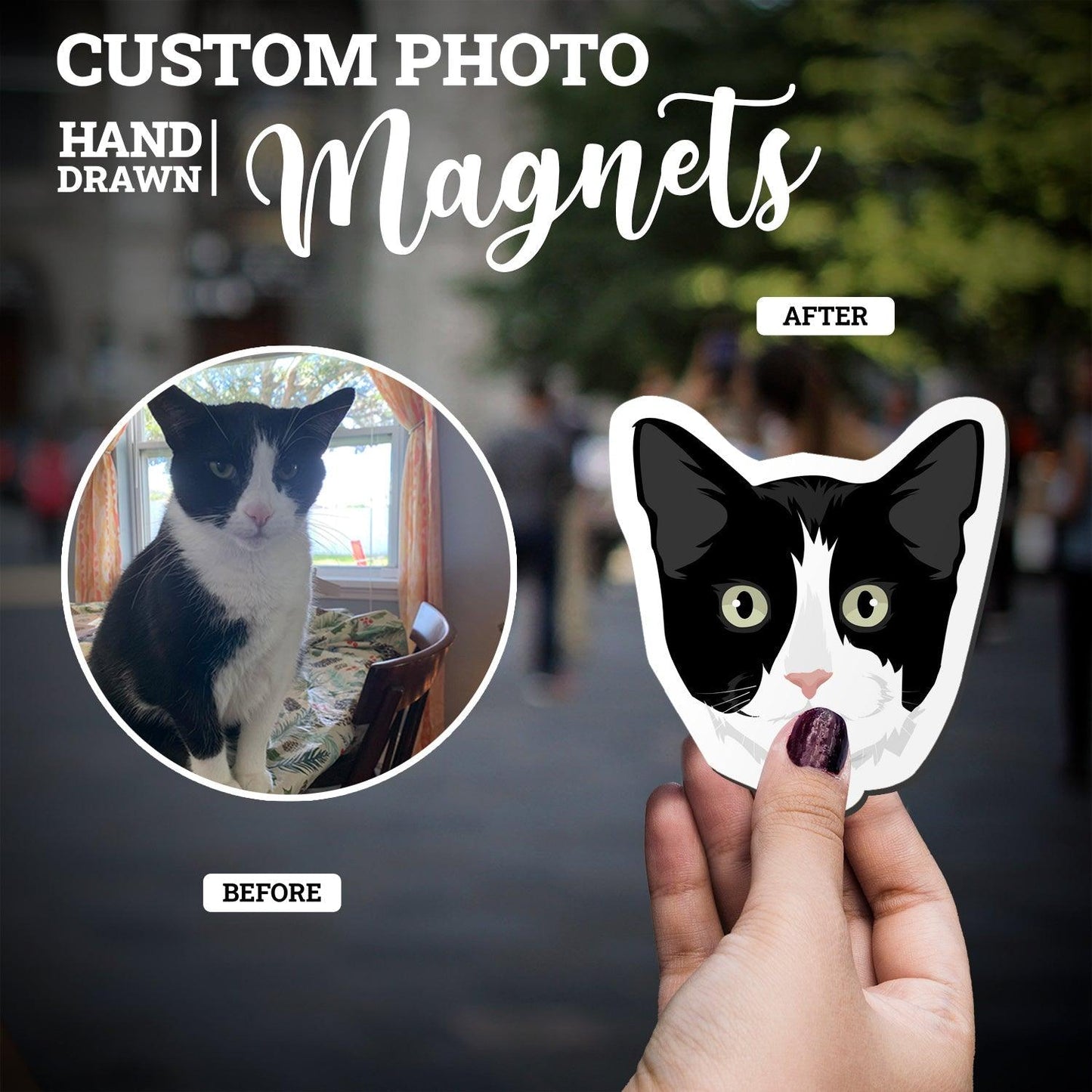 Personalized Cat Face Magnets