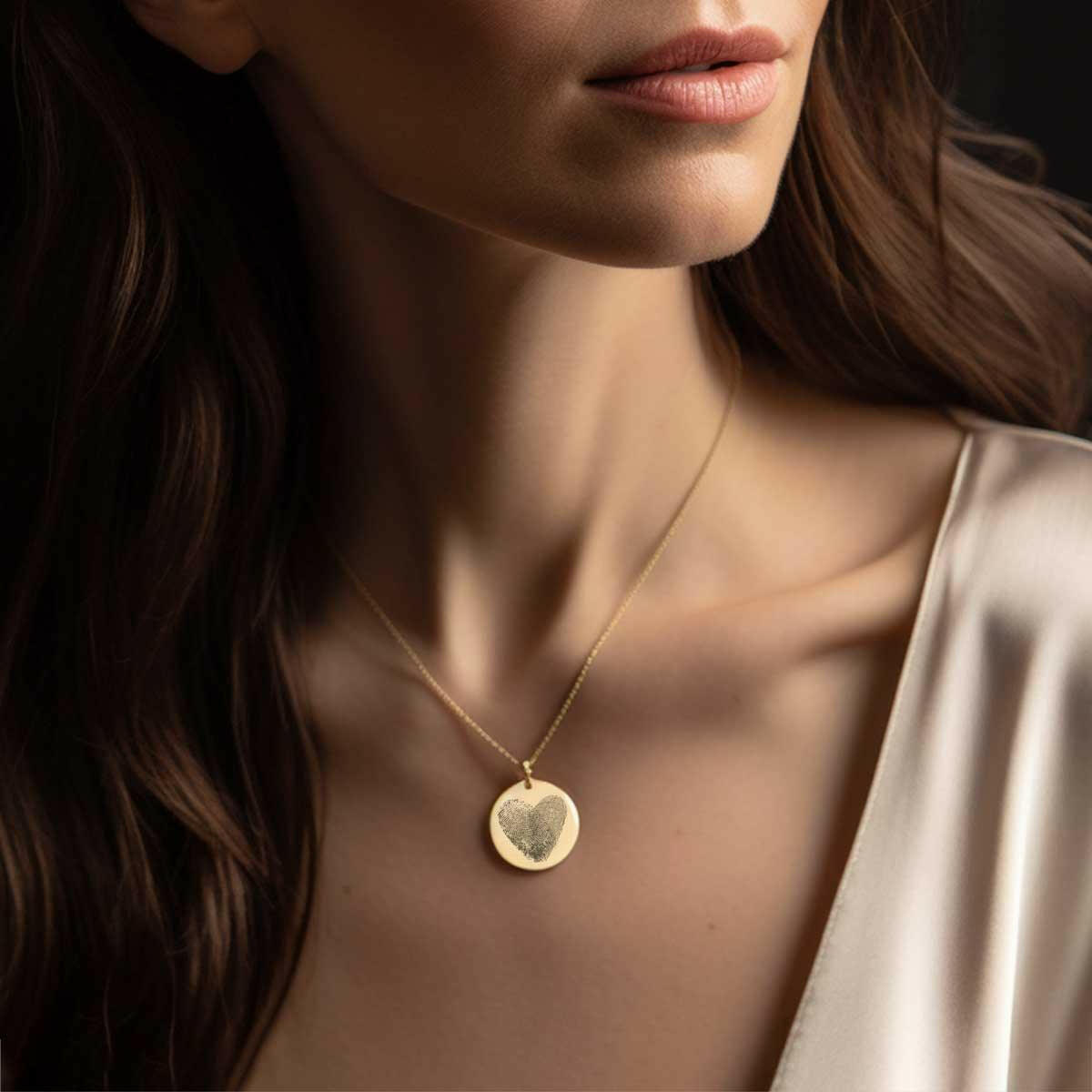 Personalized Double Fingerprint Heart Necklace