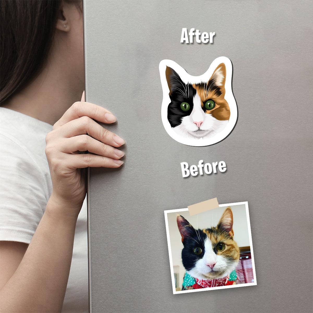 Personalized Cat Face Magnets