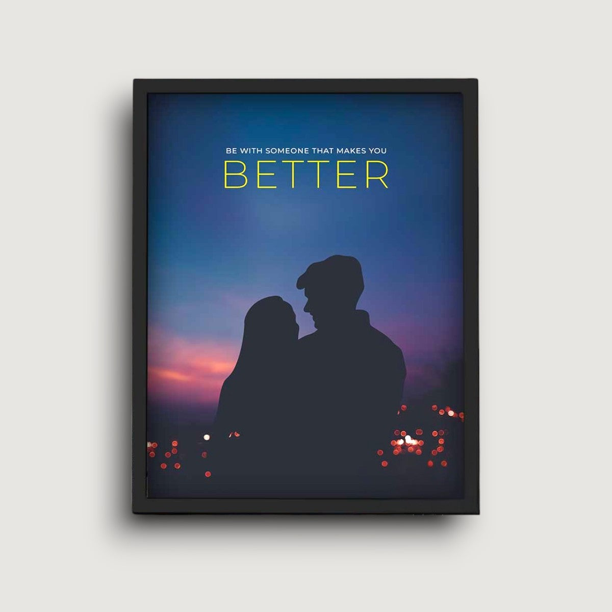 Personalized Couple Shadow Portrait - City Night
