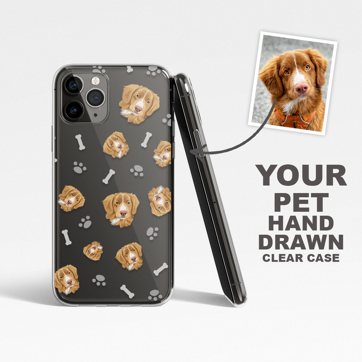 Custom Dog Face Clear Case