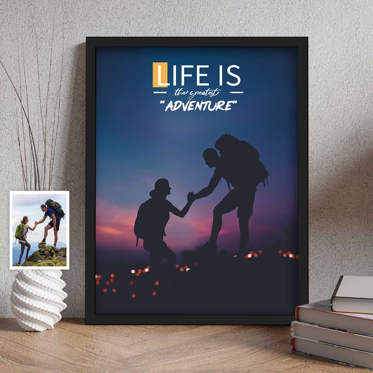 Personalized Couple Shadow Portrait - City Night