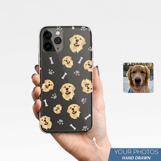 Custom Dog Face Clear Case