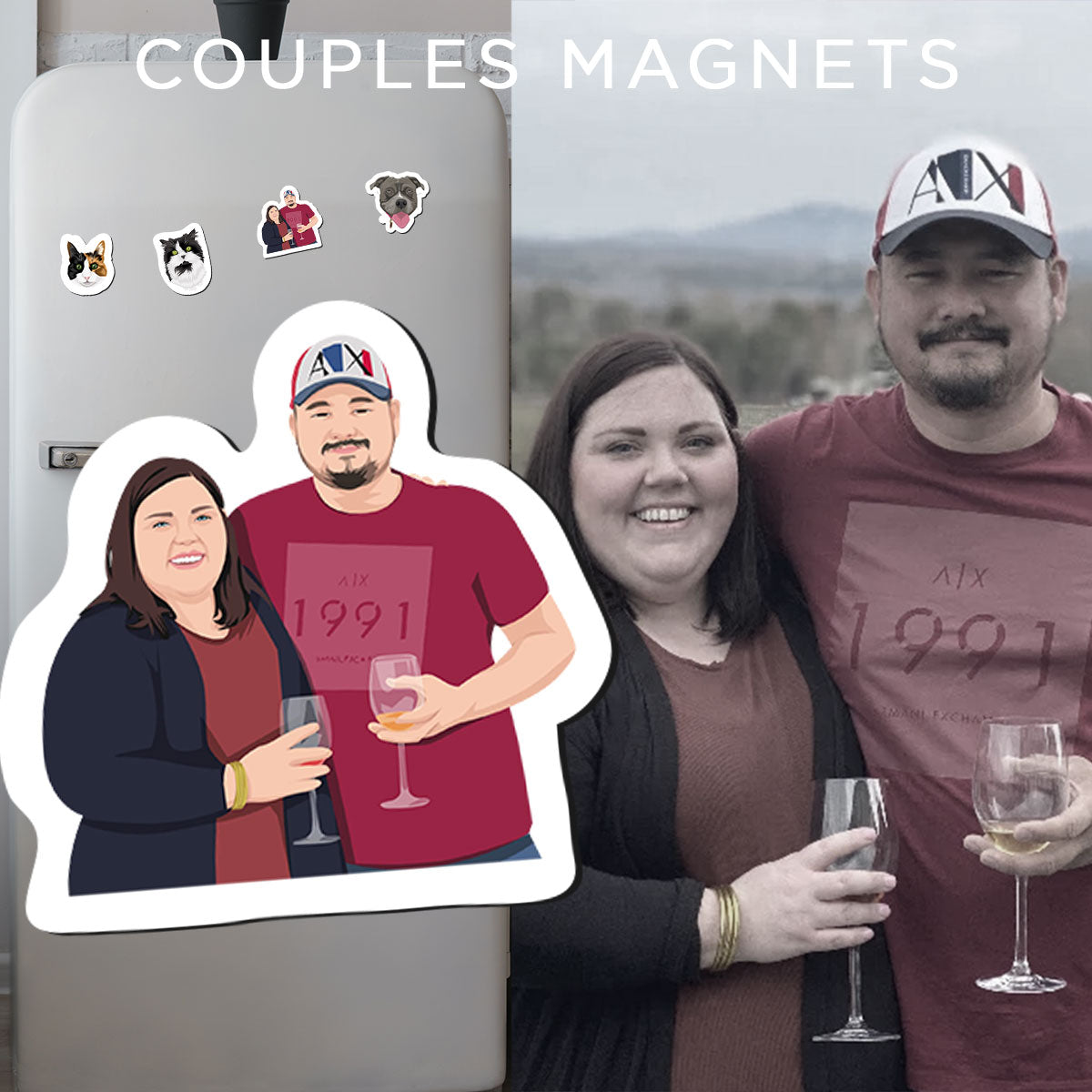 Custom Couple Fridge Magnets