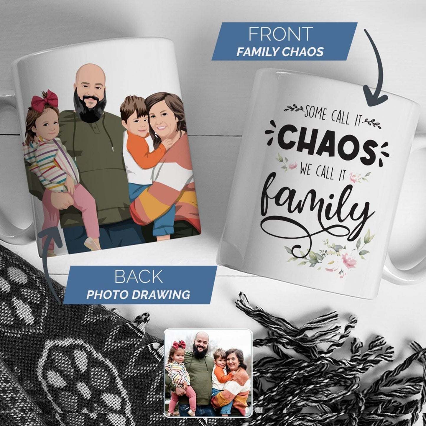 Personalized 'Some Call it Chaos We Call it Family' Mug
